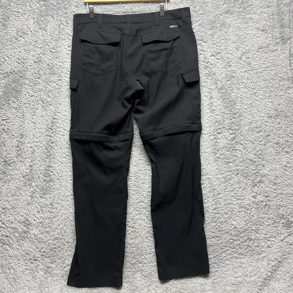 Eddie Bauer Pants Mens 36x32 Black Rainier Convertible Cargo Hiking Outdoor