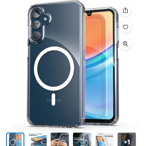 Samsung Transparent Phone Case with MagSafe - Black Accents