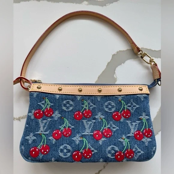 LV x TM Pochette Accessoires - Monogram cherry denim