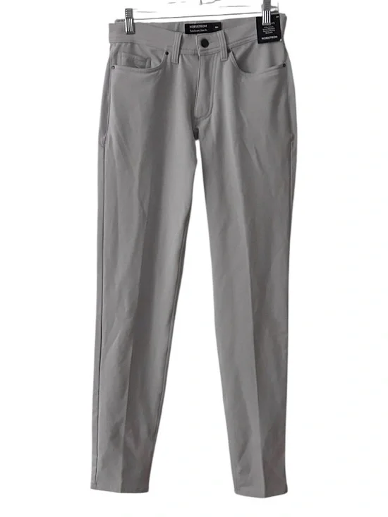 Nordstrom Tech-Smart Pants Size 28 Light Gray Slim Fit Stretch NEW