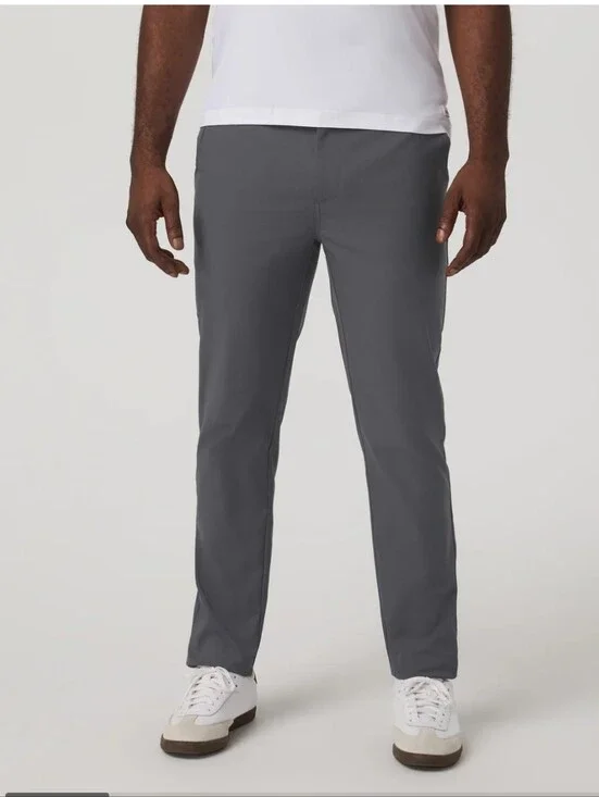 Vuori Cascade Tech Chino Pants Athletic Slim Fit In Charcoal Style V247 Size 34