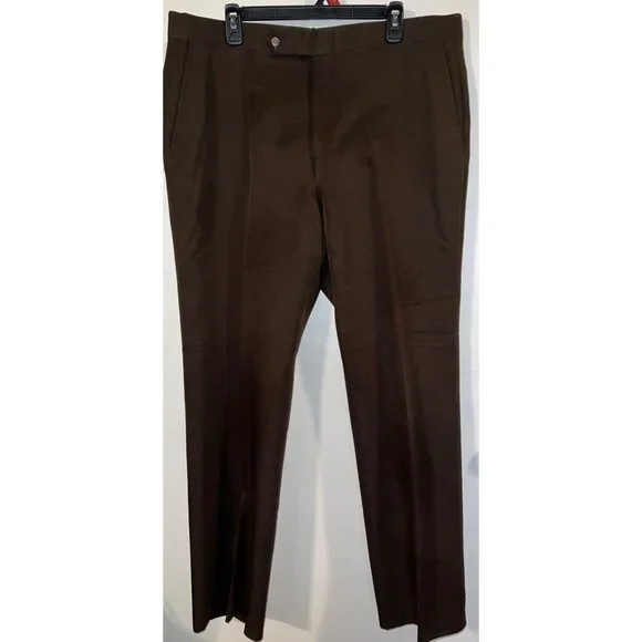 Sans A Belt Jaymar-Ruby Mens Brown Dress Pants/ Slacks 38X32
