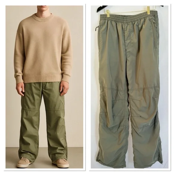 Old Navy Cargo Parachute Baggy Pants Size L Paratrooper Utility Gorpcore Vintage