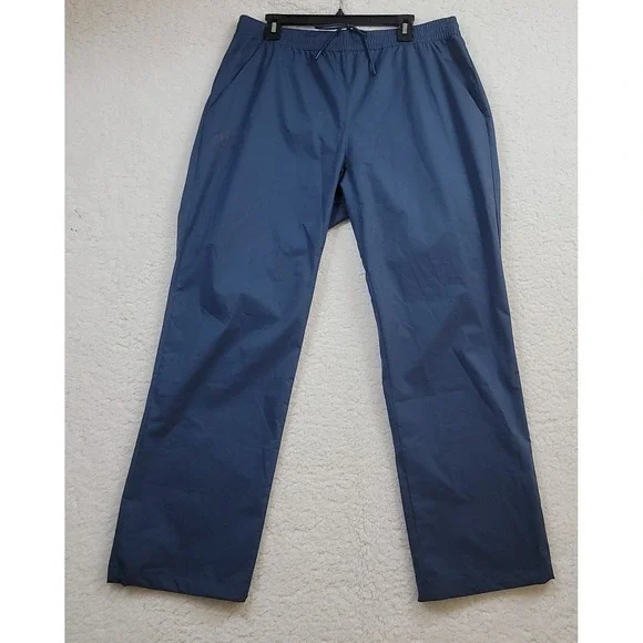 Adidas Windbreaker Pants Men Large Blue Ripstop Bungee Cuff Training Track Pants
