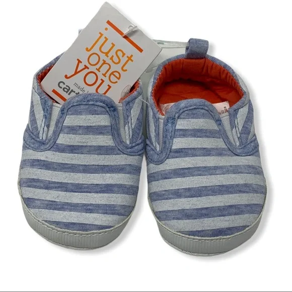 JOY striped soft fabric crib baby‎ shoe 0-3 month