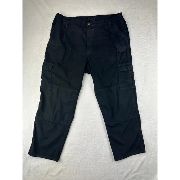 5.11 Tactical Cargo Pants Mens Relaxed 39x28 Black Utility Ripstop Workwear‎