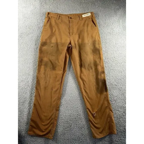 Carhartt Carpenter Pants Men 38x36 Dungaree Fit Thrashed‎ Destroyed 38x33