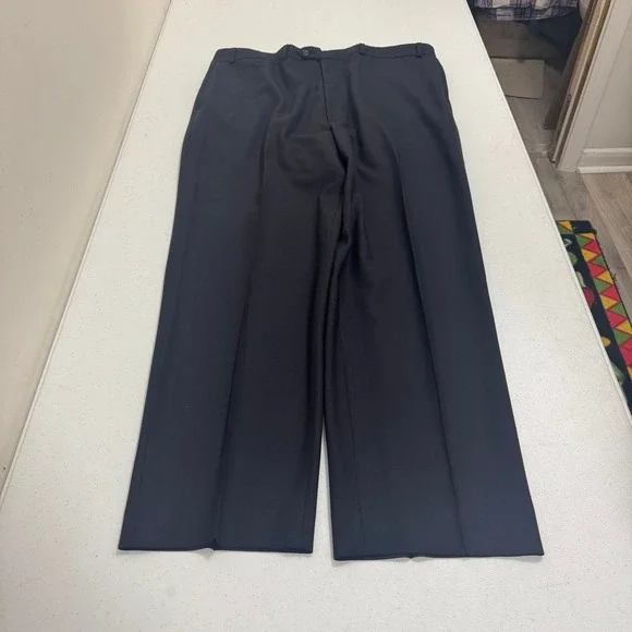 Ralph Lauren Mens Dress Pants Navy Blue Flat Front Complete‎ Comfort 37x27.25