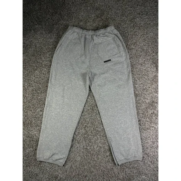 Rocawear Y2K Gray Sweatpants XXL Back Pocket Logo Zipper Cuff Joggers