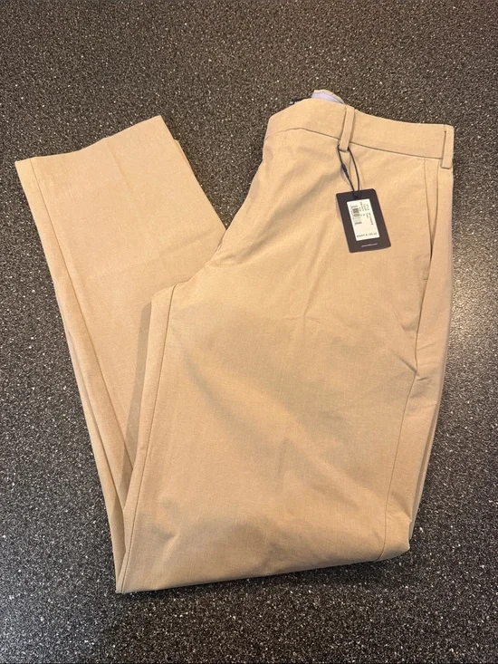 NWT Peter Millar Crown Crafted Tan Flat-Front Chino Pants - size 34