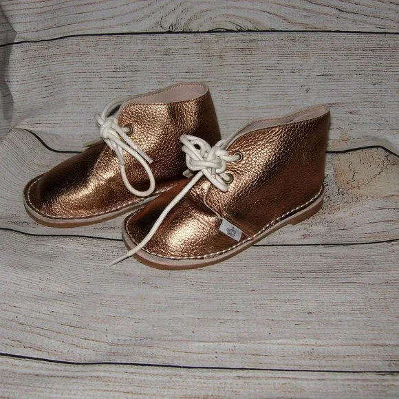 Monkey Feet Gold Leather Shoes Toddler 2-3 years
