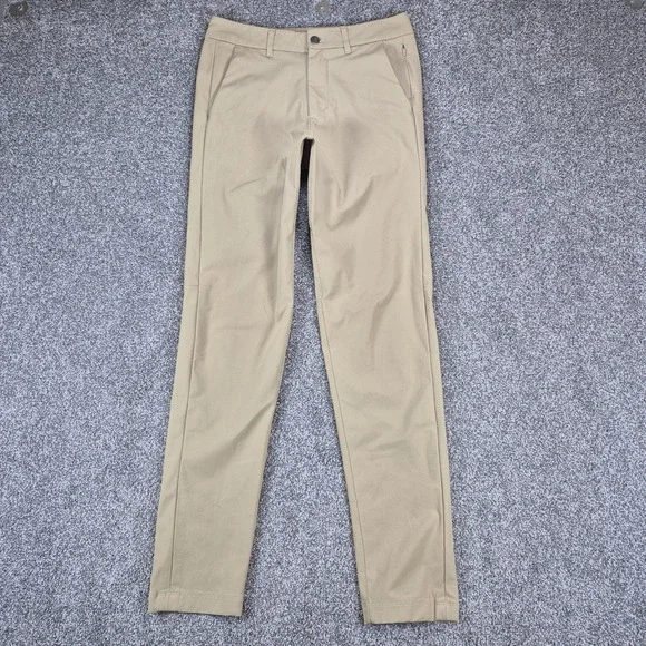 Lululemon Commission Pant Slim Mens 28 Tan Khaki Warpstreme Chino Trousers