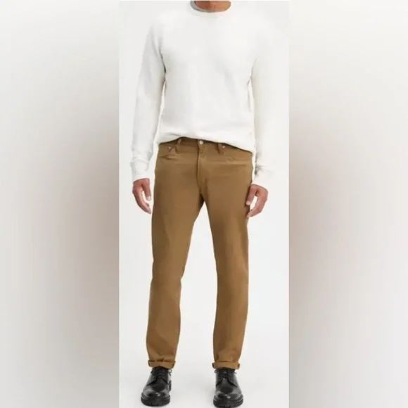 Levi’s 505 tan 5 pocket relaxed fit straight leg denim pants 34
