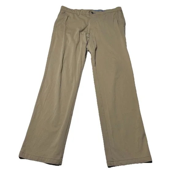 Twillory Pants Men's 38x32 Tailored Fit Tech Fabric Flat Front Performance Khaki