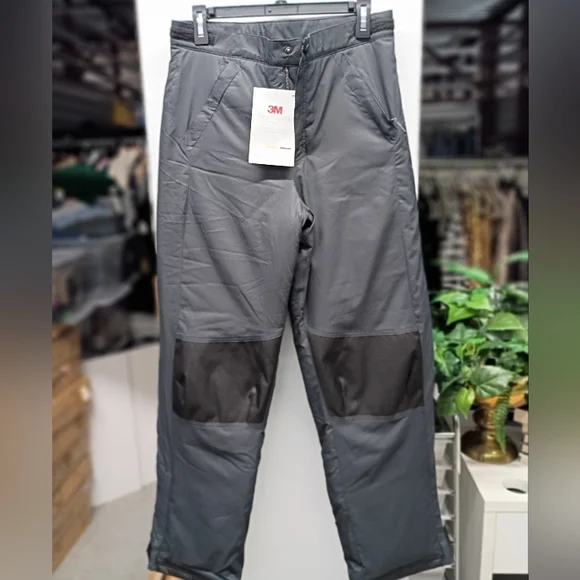 Gray and Black Pants with Water-Resistant Material and Reinforced Design