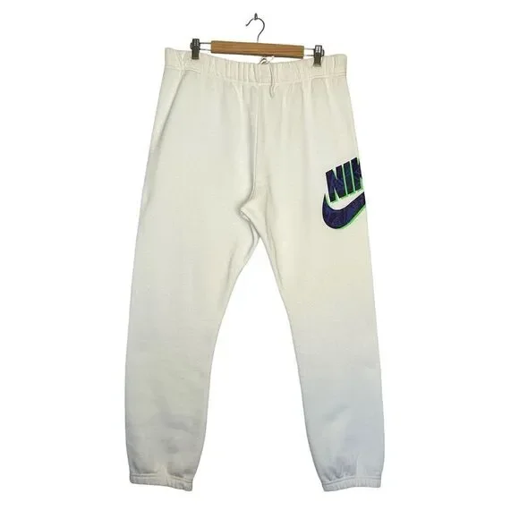 NIKE Vintage White ACG Joggers with Purple Logo Size XL