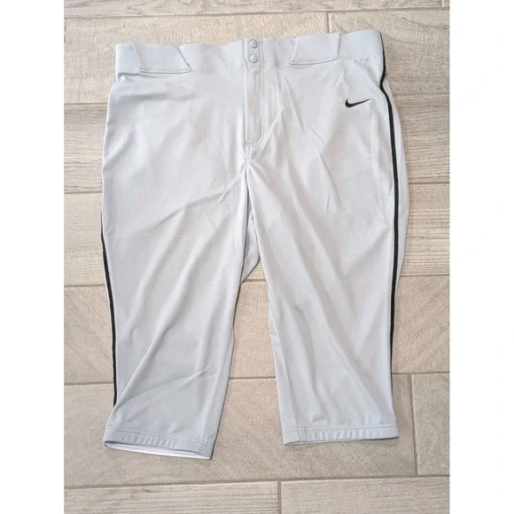 Nike Vapor Mens Select High Piped Baseball 3/4 Pants Gray FZ1375-012 Size‎ 2XL