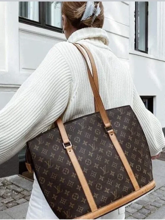 Authentic Louis Vuitton Babylone tote bag M51102 brown monogram LV canvas