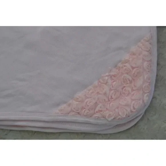 Little Me Baby Blanket Rosette Flowers Pink Bow Cotton Security Lovey Floral