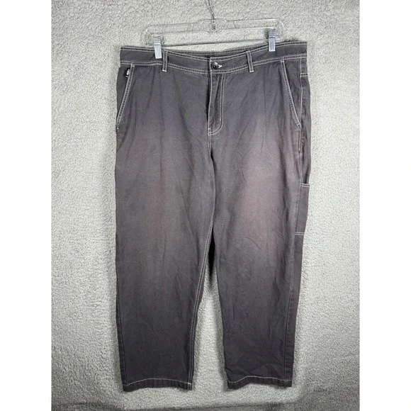 Y2K Quiksilver Tridagger Men Baggy Fit Carpenter Pants 36 Faded Gray Skate 2000s