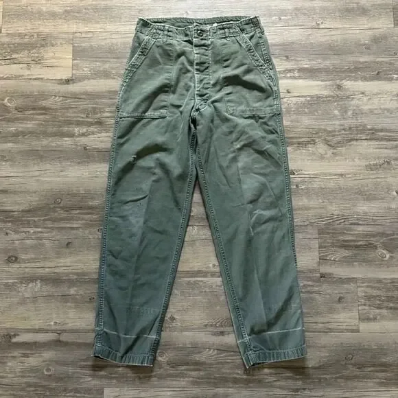 Vintage 70s Military OG-107 HBT Trouser Pants Size 32X30