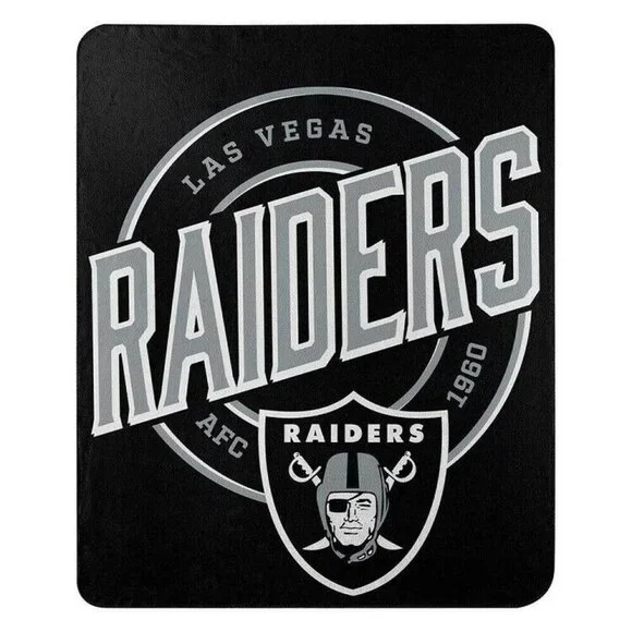 New Las Vegas Raiders Fleece Throw Gift Stadium Blanket Football Team NFL Logo
