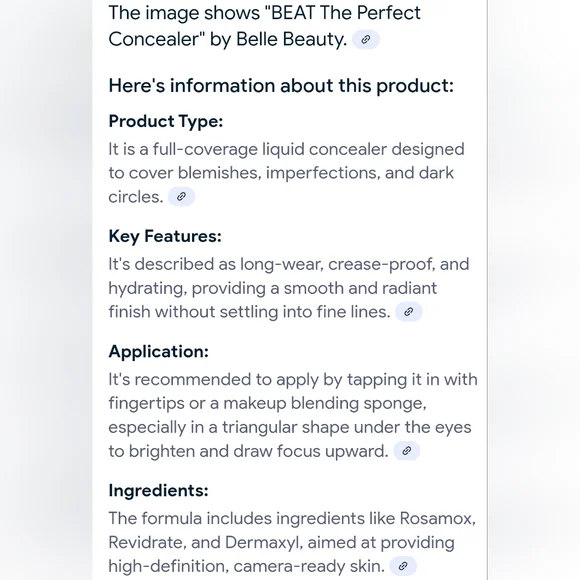 Belle Beauty Beat The Perfect Concealer In 'Deep'. New & Unused.
