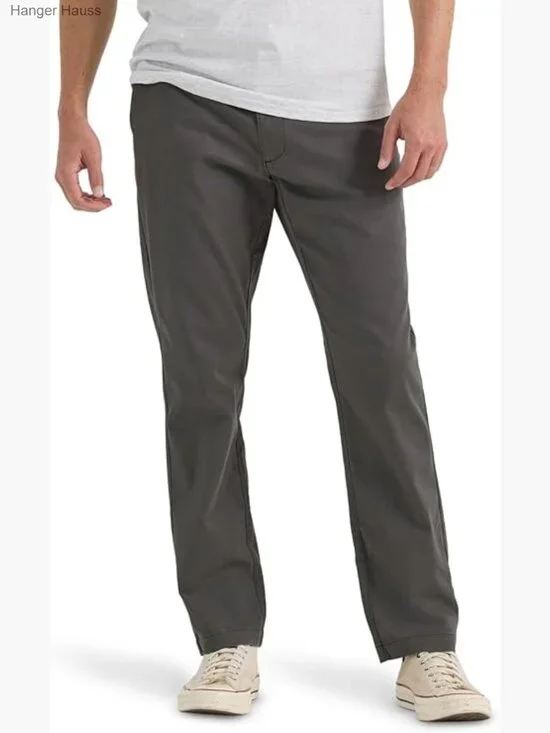 Men's Relaxed Fit Tapered Pants with Flex Waistband Stretch