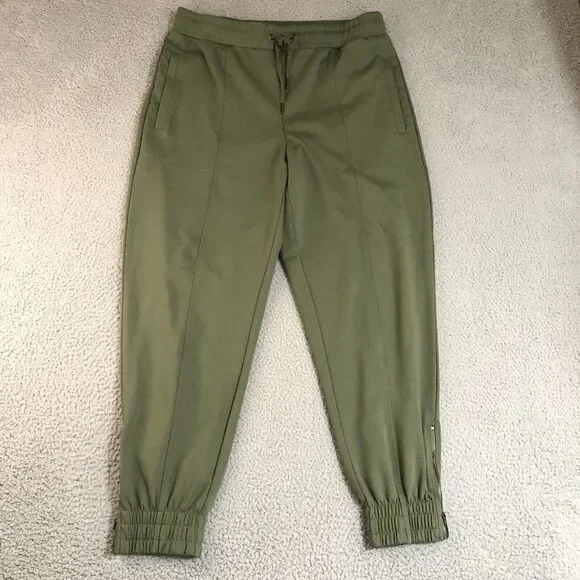 Banana Republic Pants‎ Womens Large Green Joggers Sweatpants Ankle Zip Tapered