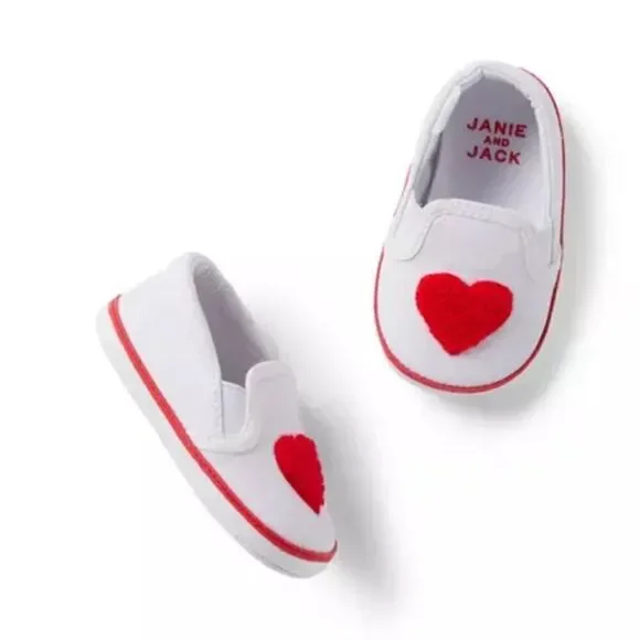 Janie and Jack 100045197 Baby Heart Slip-On Sneaker 3-6 months NWT