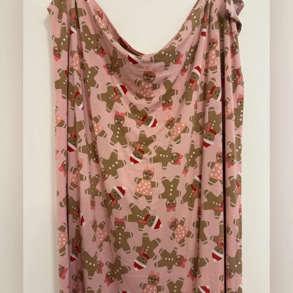 Little Sleepies Pink Gingerbread Print Swaddle Blanket