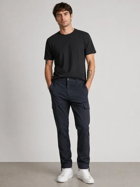 Rag & Bone Cargo Pants Navy Cotton Zip/Snap Fly Convertible Cuff Jogger 38