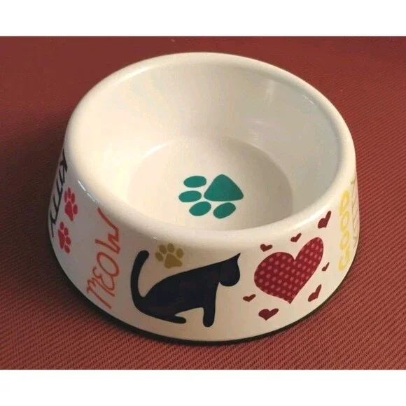 Whisker City Melamine Cat Bowl 12 oz Food Dish No Slip Grip (1)