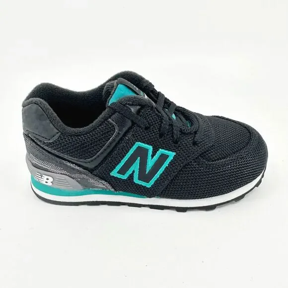 New Balance 574 Classics Black Teal Infant Casual Sneakers KL574SHI