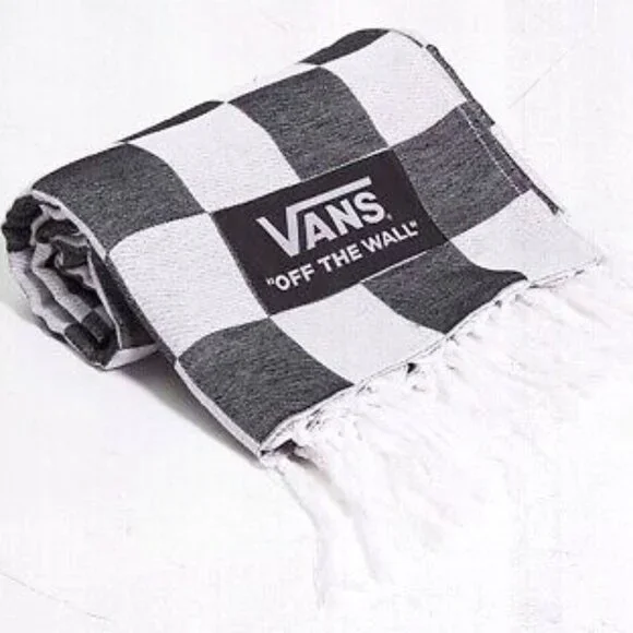 Vans Family Checkerboard Off The Wall Premium Cotton Throw Blanket Black White