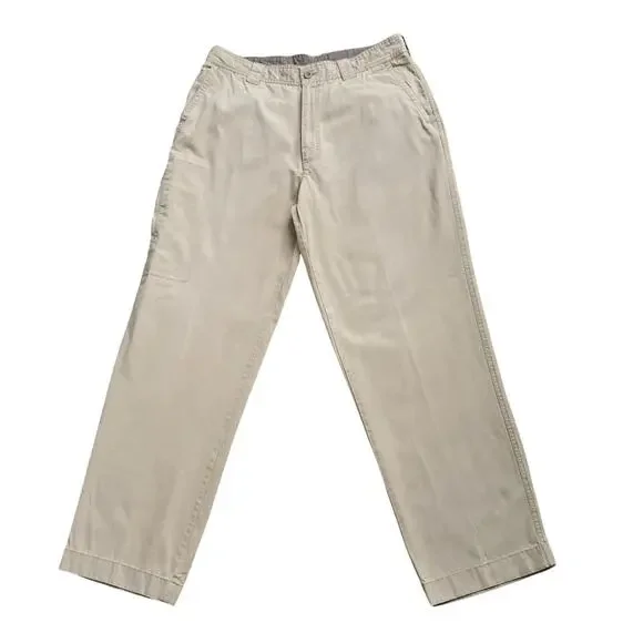 Roundtree & Yorke Cargo Pants Mens 36 Khaki Cotton Chino Outdoor 31