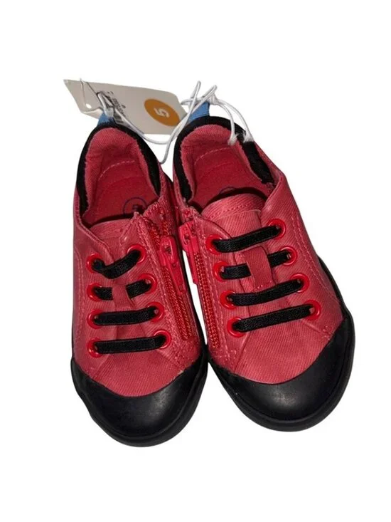 Cat & Jack infant Toddler No Tie Non skid Bottoms-Red/Black-Size 5-NWT