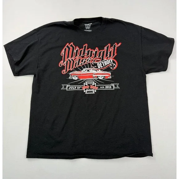 Midnight Mass‎ Detroit Graphic Print Short Sleeve T-Shirt XL
