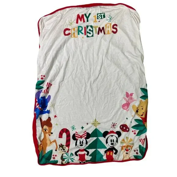 Disney Mickey & Friends My 1st Christmas Baby Crib Play Blanket Multicolor