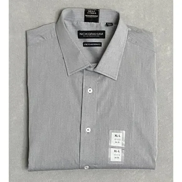 Nick Graham Men's 15.5 32/33 Modern Fit Dress Shirt Grey NEW