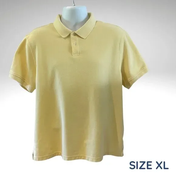 Club Room Butter Yellow Polo Shirt – Size XL – Cotton Blend