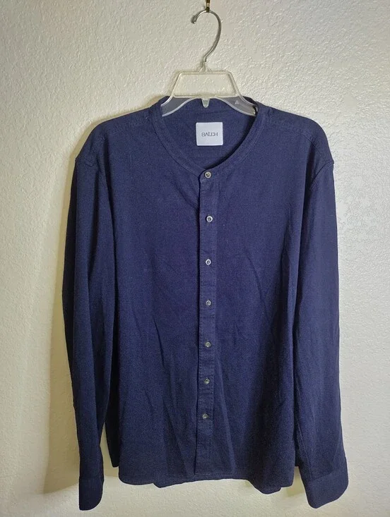 BATCH long Sleeve Button Down Henley Shirt Sz Xl