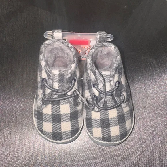 Carter's Plaid Baby Shoes - Black and White