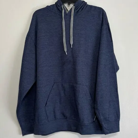 Spalding Blue Heathered Pullover Drawstring Hoodie Size Large