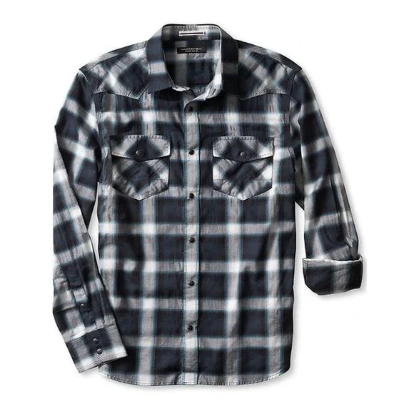 Banana Republic‎ Slim Fit Plaid Button Down Shirt Y2K Grunge Aesthetic XL