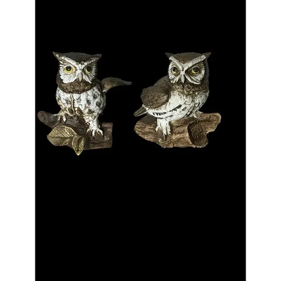 Vintage Homco 2- Great Horned Owls 5