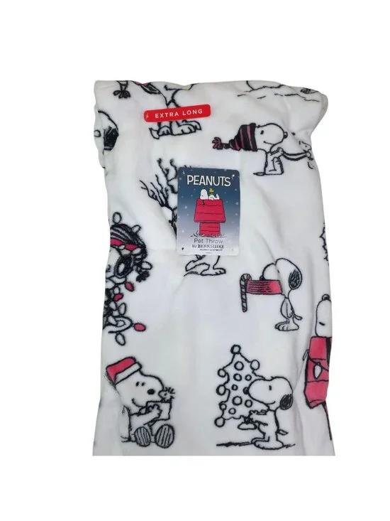 Peanuts Snoopy Extra Long Plush Pet Throw Blanket 60x70