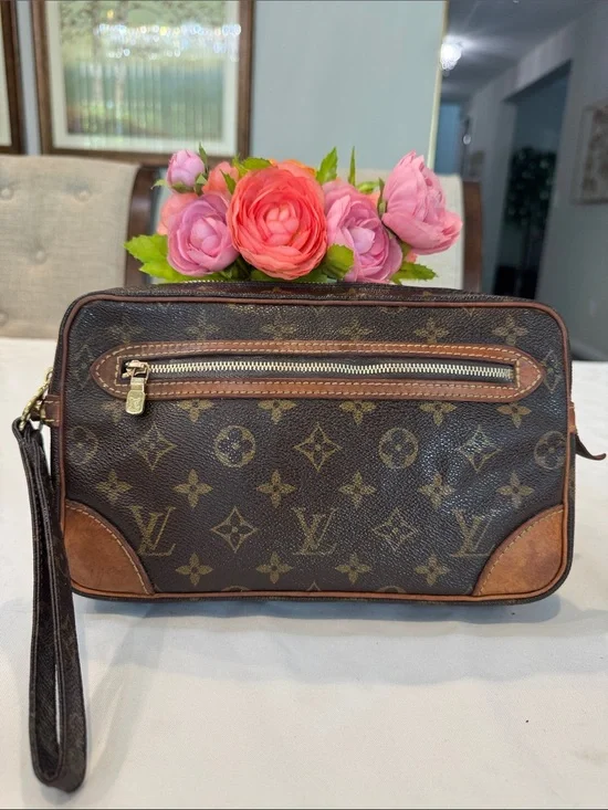 Authentic Louis Vuitton Marly Draggine Wristlet Pouch
