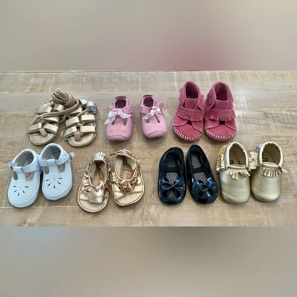 7 baby girl toddler moccasin shoes sandals slide on Stride Rite Baby Gap Romirus