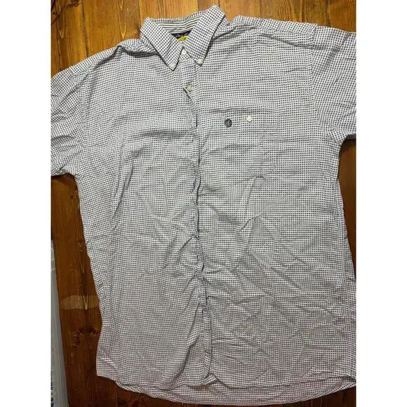 Wrangler‎ George Strait 2XLT Short Sleeve Button Down Shirt Blue Check